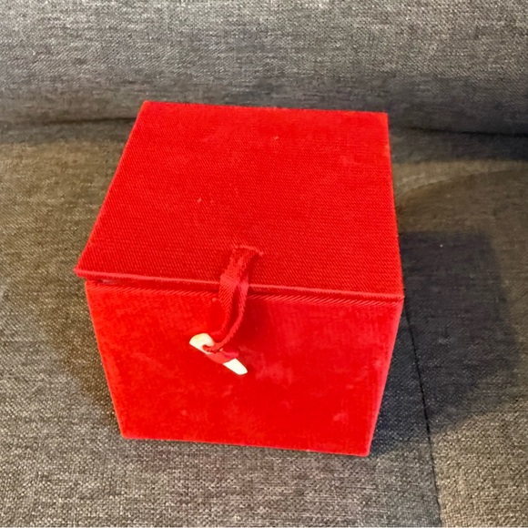 Decorative Glass Paperweight with Red and Green Floral Design - Picture 5 of 6